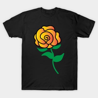 Orange Yellow Gradient Rose T-Shirt